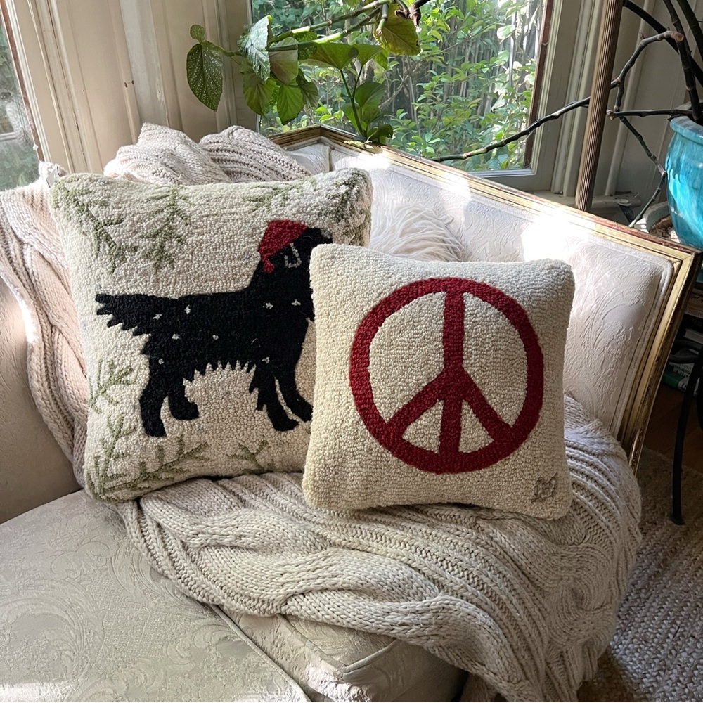 NWT Sundance Dog Christmas Pillow, 18” x 18,” MSRP $118 - Picture 7 of 7